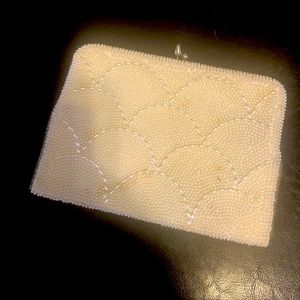 Vintage pearl beaded clutch